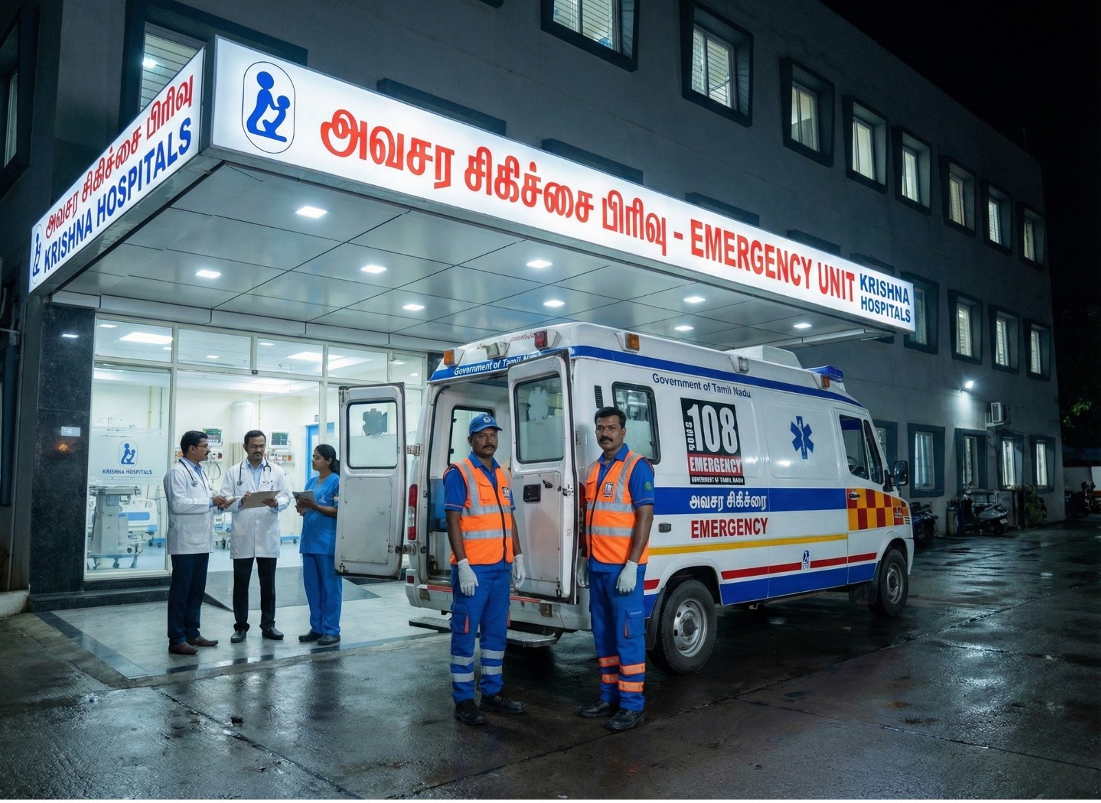 Emergency entrance at night