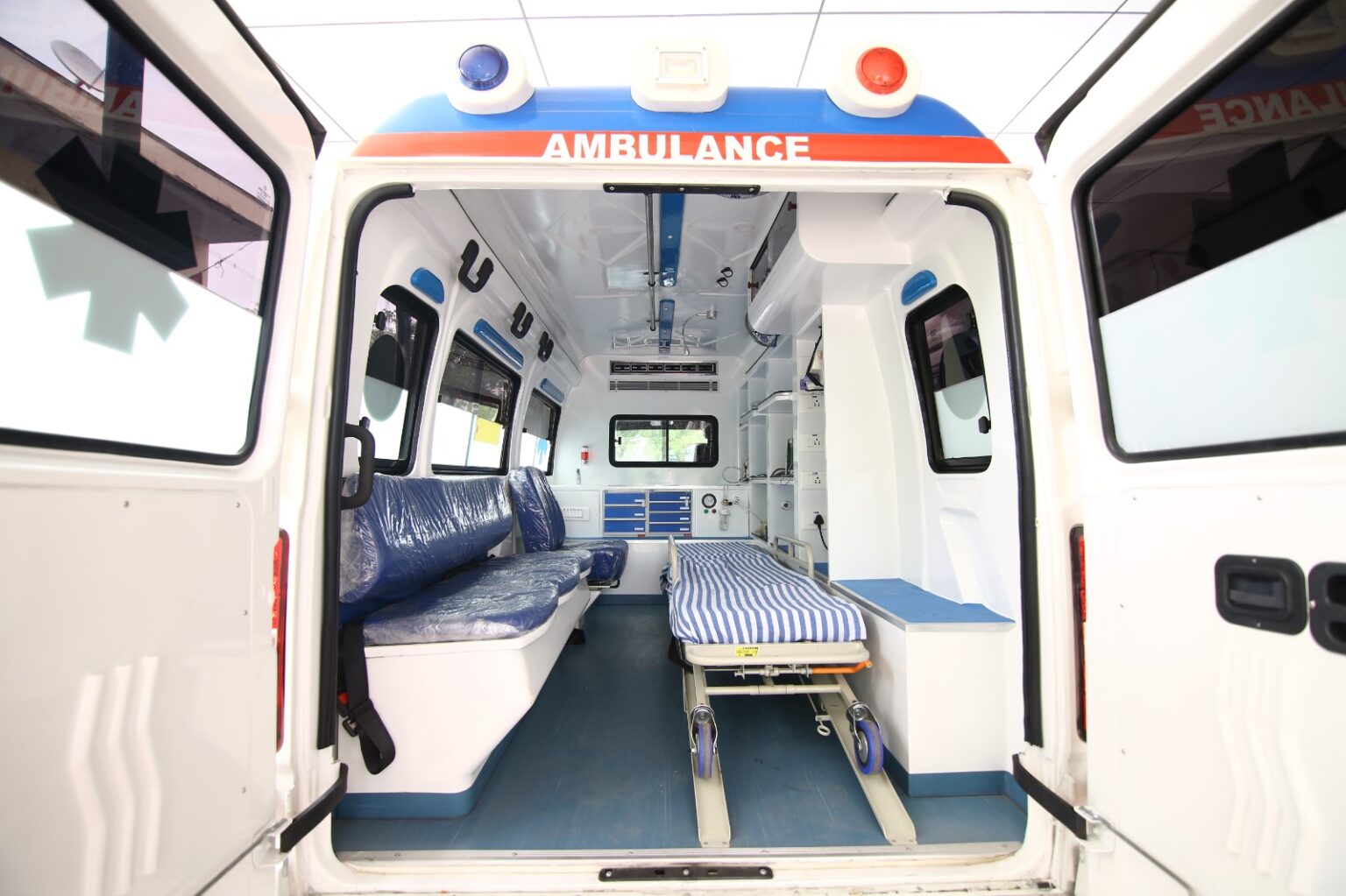 Inside view of an ambulance